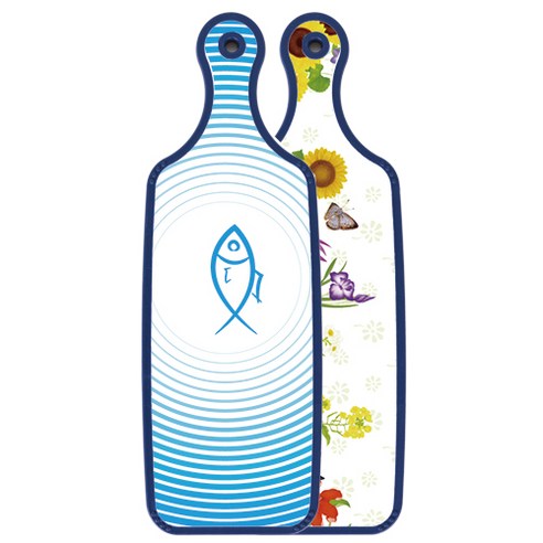 로엠디자인 블루 에디션 양면 서빙 도마 보드 화단, 피쉬라인블루, 1개