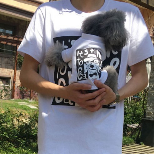 노랜드 TLB Bichon 강아지 + 여성 견주 커플옷, 혼합 색상, 1개
