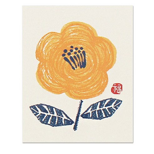 헬로우모리스 종이꽃 스티커 3.6 x 4.5 cm, 혼합 색상, 50개입