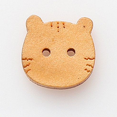 HR빅버튼 나무단추 고양이 15mm, 베이지, 4개