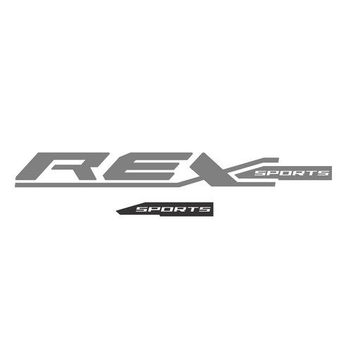 그리븐 렉스턴스포츠 닉네임 REX 데칼 스티커 50cm, 미들그레이 + 다크그레이, 2개입