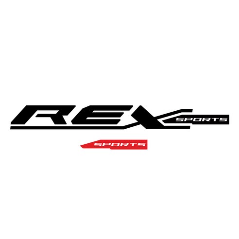 그리븐 렉스턴스포츠 닉네임 REX 데칼 스티커 50cm, 무광블랙 + 레드, 2개입