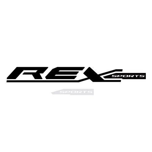 그리븐 렉스턴스포츠 닉네임 REX 데칼 스티커 50cm, 무광블랙 + 브라이트그레이, 2개입