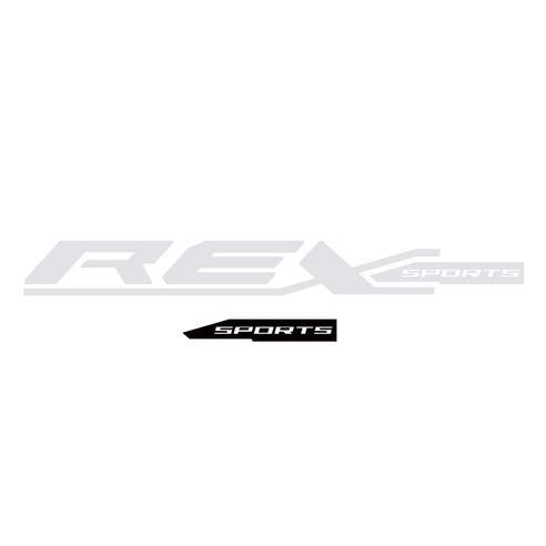 그리븐 렉스턴스포츠 닉네임 REX 데칼 스티커 50cm, 브라이트그레이 + 무광블랙, 2개입