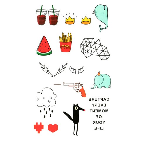 파티복닷컴 타투스티커, KT006, 7개입
