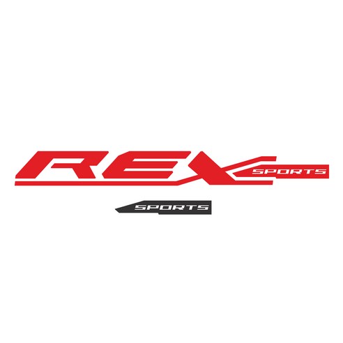 그리븐 렉스턴스포츠 닉네임 REX 데칼 스티커 50cm, 레드 + 다크그레이, 2개입
