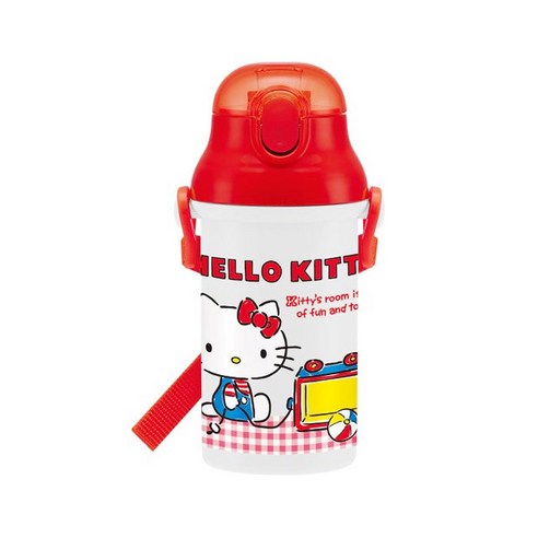 skater 헬로키티 빨대보틀, 레드, 400ml