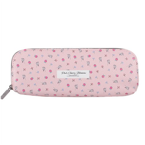톡톡팬시 반달지퍼 꽃 필통, 핑크, 1개