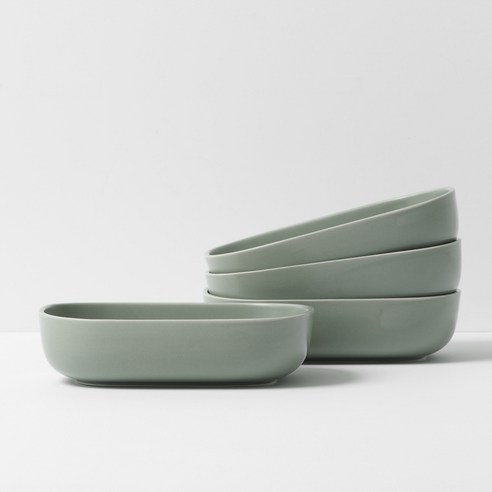 보울보울 레트로라인 오발볼 18cm 그린티라떼, 4개입