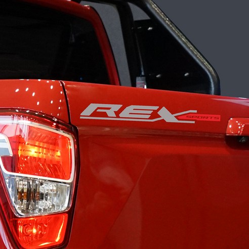 그리븐 렉스턴스포츠 닉네임 REX 데칼 스티커 70cm, 미들그레이 + 레드, 2개입