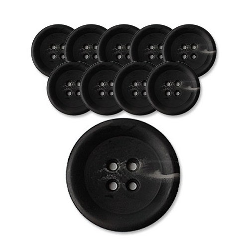 패션포인트 메신져 단추 무광 18mm, BK, 10개입