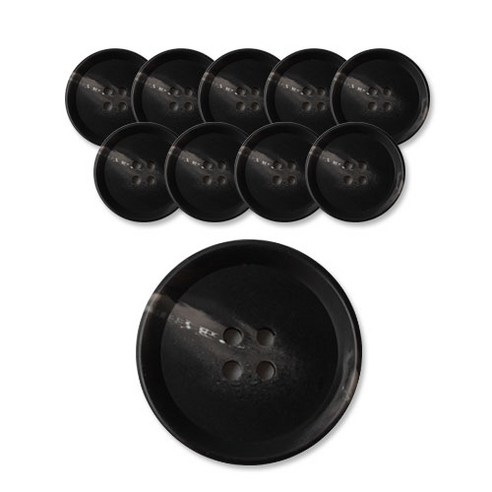 패션포인트 플레코단추 15mm, BK, 10개입