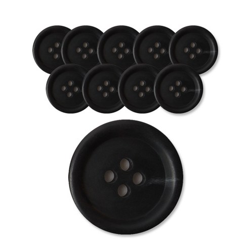 패션포인트 타임둥근테 단추 무광 18mm, BK, 10개입
