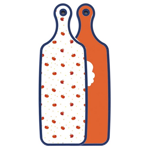 로엠디자인 블루에디션 양면 서빙 도마 김치주황, 다홍사과패턴, 1개