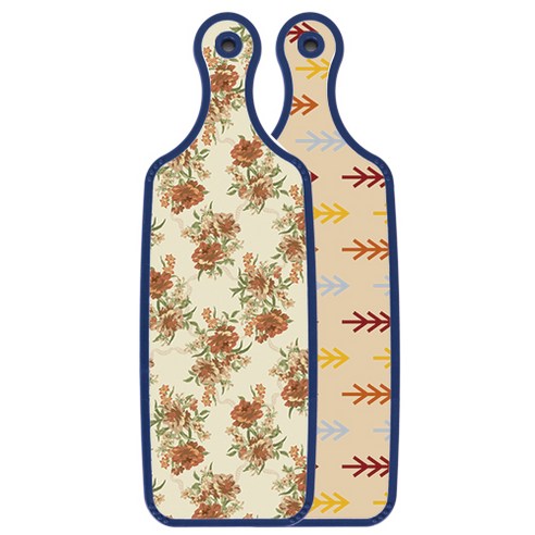 로엠디자인 블루에디션 양면 서빙도마 소나무두목색, 두목색플라워, 1개