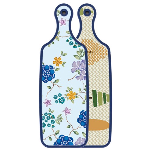 로엠디자인 블루에디션 양면 디자인 서빙도마 숲패턴2, 로맨틱블루floral비색, 1개