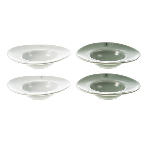 정담 정헌진 파스타볼 소 4p, 백자, 청자, 1세트