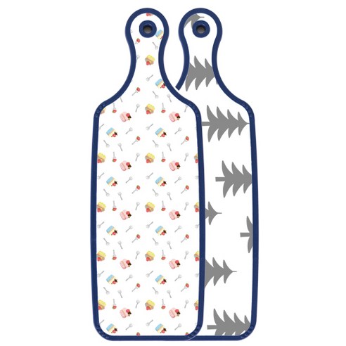 로엠디자인 블루에디션 양면 디자인 서빙도마 숲패턴3, 케익, 1개