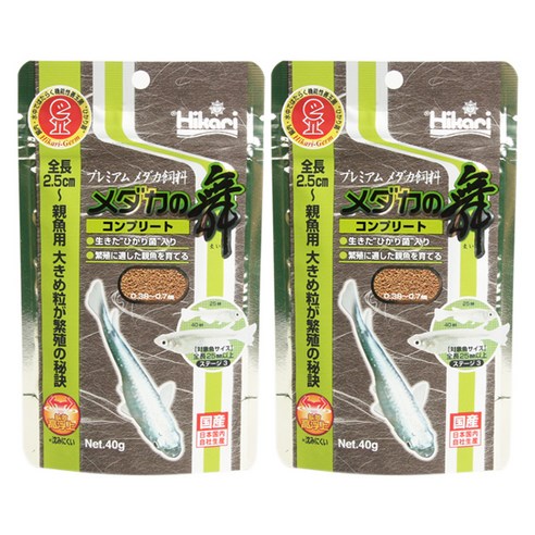 히카리 메다카 컴플리트 L 관상어 사료, 40g, 2개