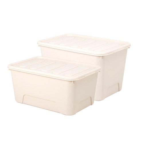 가쯔 마카롱리빙박스56L + 72L, 아이보리, 1세트