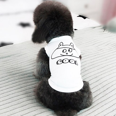 슈퍼식스 반려동물 쿨 여름 티셔츠, 화이트