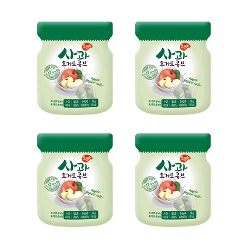 짱죽 사과 요거트큐브 간식, 4개입