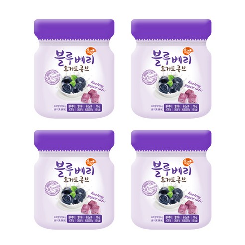 짱죽 블루베리 요거트큐브 간식, 4개입