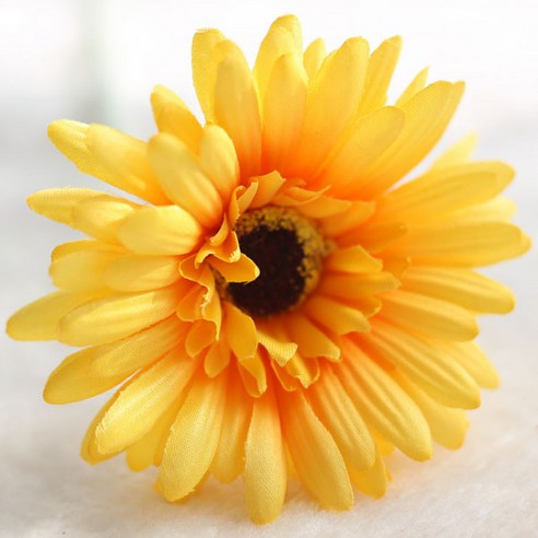 블럭마트 조화 거베라 국화꽃 5p, 밝은황색
