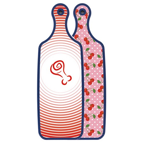 로엠디자인 블루에디션 양면 서빙 도마 핑크체리, 고기라인레드, 1개