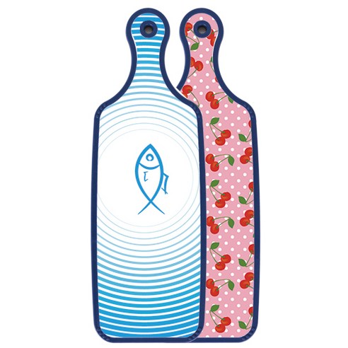 로엠디자인 블루에디션 양면 서빙 도마 핑크체리, 피쉬라인블루, 1개