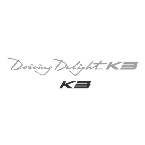 그리븐 기아 올뉴 K3 튜닝 데칼 레터링 + 포인트 로고 스티커 10281 42cm, 미들 그레이, 다크그레이, 1세트