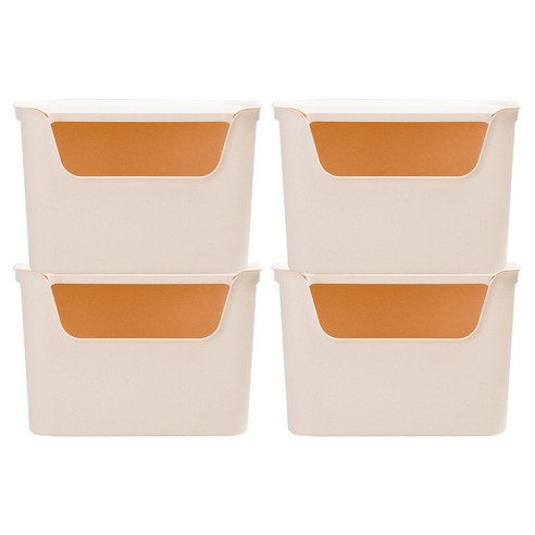 티볼리 컬러 수납박스 대 25.5L, 크림화이트, 4개