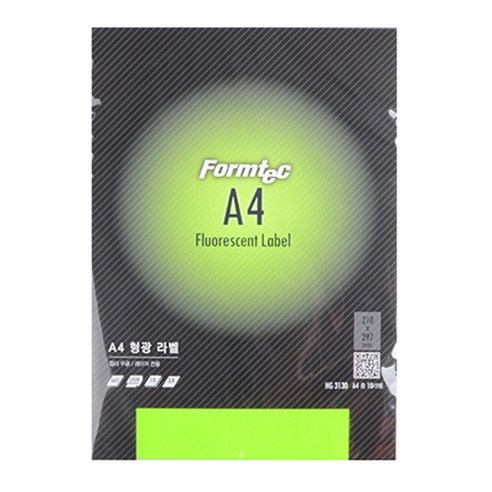 폼텍 전산라벨 HG-3130 초록형광 분류표기용 라벨지 10p, 1칸, 1권
