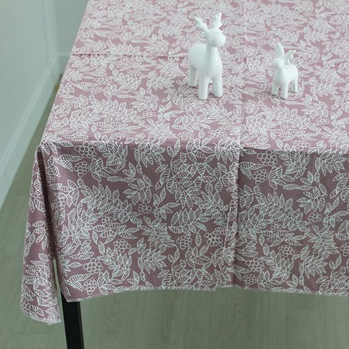 Noland 방수 테이블 커버, 리프 핑크, 90 x 90 cm