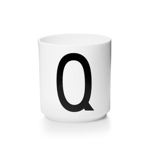디자인레터스 포슬린 알파벳 컵 화이트, Q, 1개