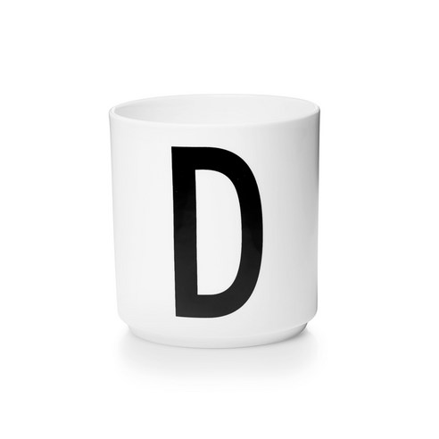디자인레터스 포슬린 알파벳 컵 화이트, D, 1개