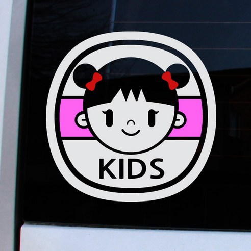 크레코 앱스타일 반사 차량용스티커, 반사화이트여아 kids, 1개