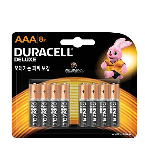 듀라셀 디럭스 알카라인 건전지 AAA, 8개입, 1개