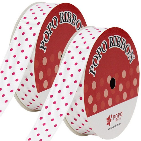 포포팬시 골직 땡땡이 25mm 2p, 화이트, 13.7m