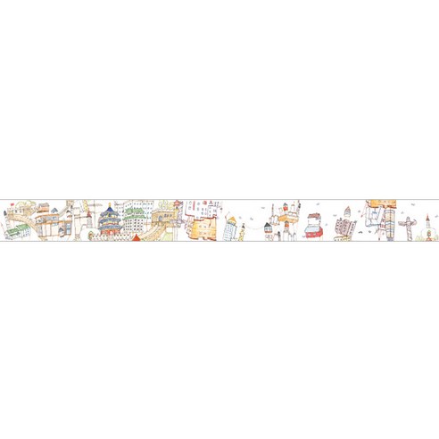 해피트레이딩 화이트 도시 핸드 마스킹테이프 30mm x 5m + 15mm x 5m + 7mm x 5m 2p, 인시티, 1세트