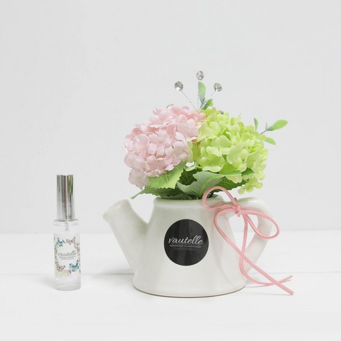 보뗄르 스노우볼 미니화분 수국 + 디퓨저 10ml + 포장 패키지, 핑크 + 그린, 1세트