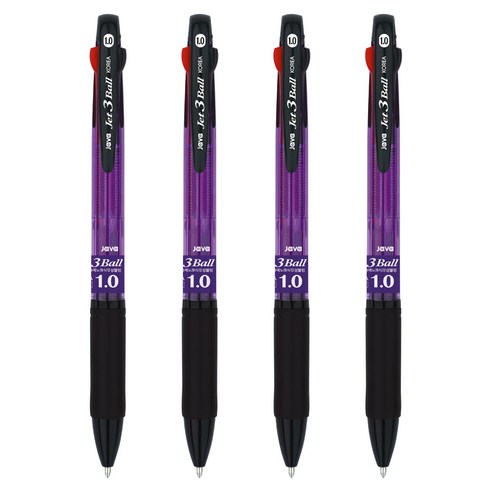 자바펜 제트3볼펜 1.0mm, 퍼플, 4개