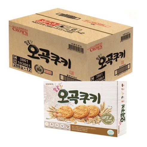 크라운 옹골진오곡쿠키, 288g, 12개