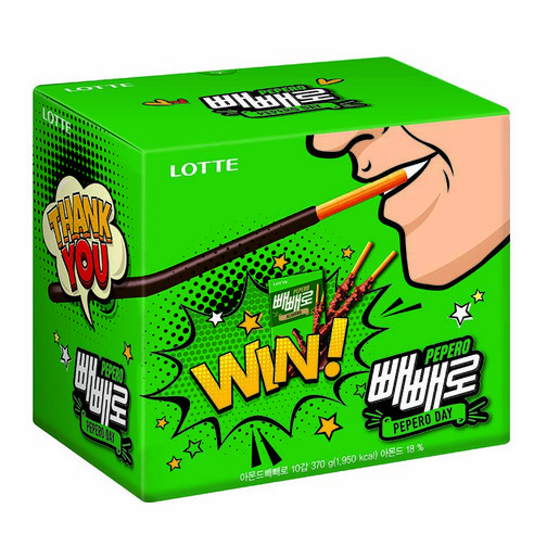 빼빼로 아몬드 10p, 37g, 40개