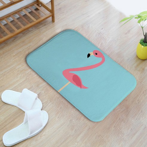 리빙조이 플라잉 플라밍고 발매트, 일러스트블루