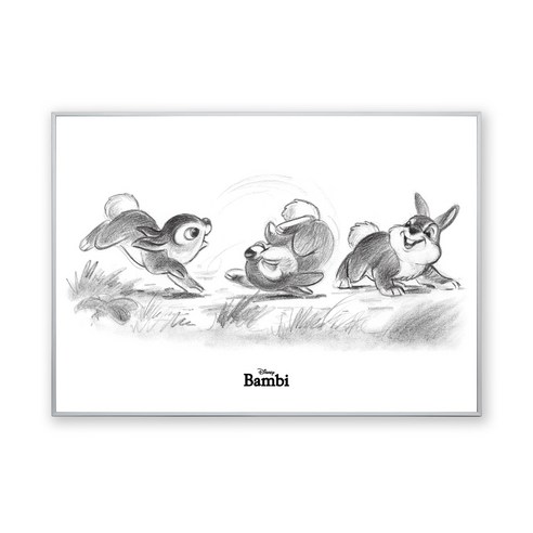 콜렉션플러스 디즈니 밤비 미스 바니 17150 포스터 + 메탈 액자, 실버