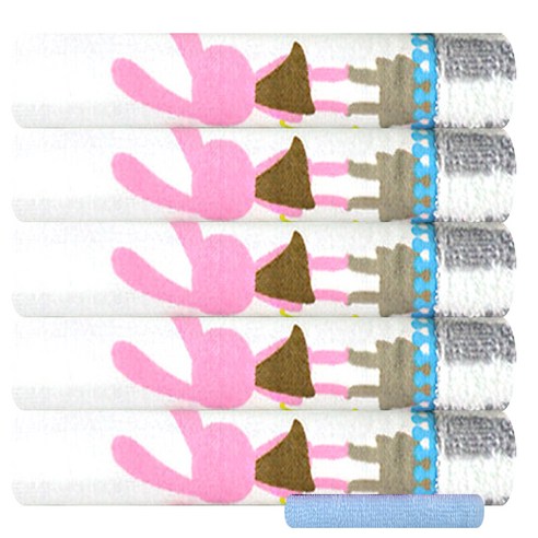 송월타월 론리래빗세면 수건 5p + 컬러세면38 수건, 여름, 하늘, 1세트