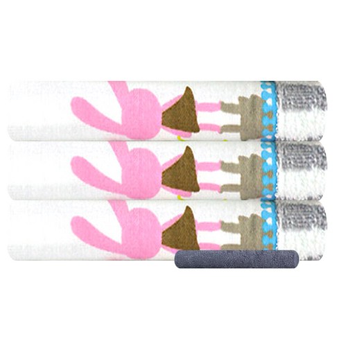 송월타월 론리래빗세면 수건 3p + 진뷰티 수건, 여름, 회색, 1세트