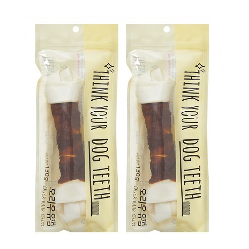 Think your dog teeth 딩고 오리우유 껌 130g, 2개