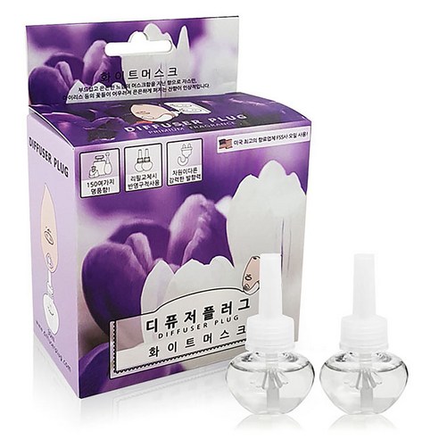 디퓨저플러그 디퓨저 오일 리필용 2p B, 화이트머스크, 30ml